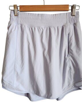 Lululemon Hotty Hot High Rise Skirt 6 Long Light Blue Lined Shorts Pocket Tennis
